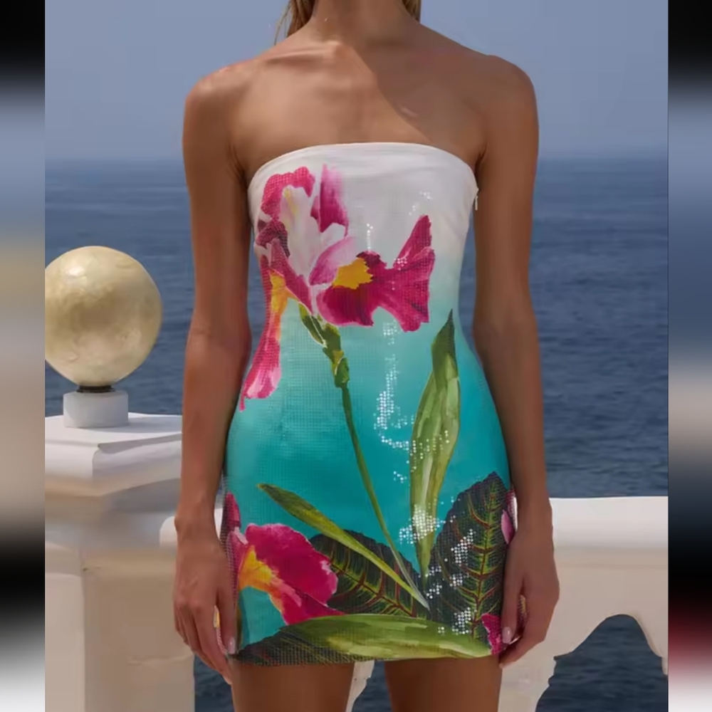 WomenSummer Beach Style Sleeveless Party Dress, SexyBackless Lady Dress Vestid - Picture 3 of 6